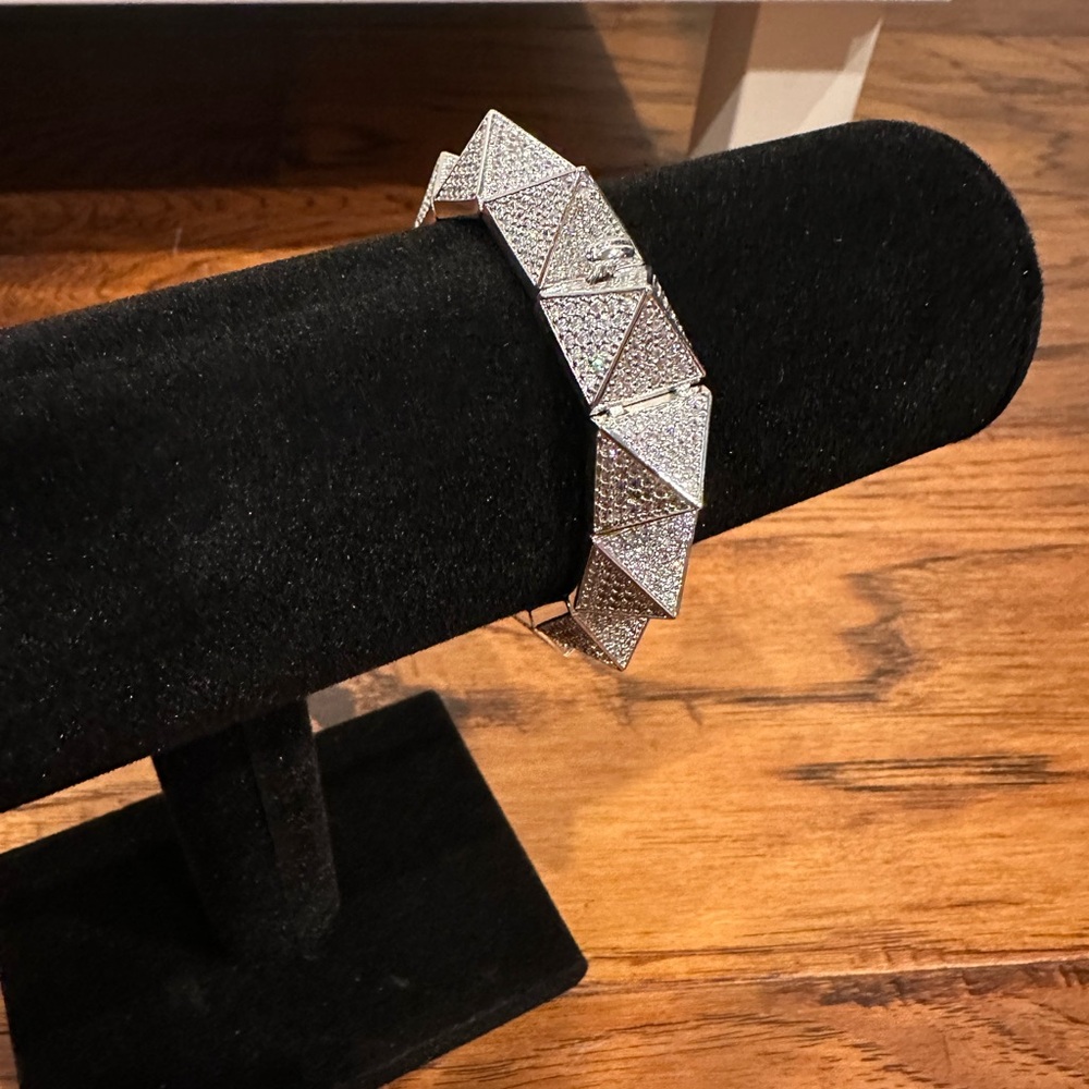 Pave Pyramid Stud Bracelet by nOir Jewelry